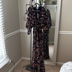 Baltic Born Black and Pink Long Sleeve Sundress